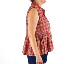 Obus plaid sleeveless top size 3, best fits 14 Obus preloved second hand clothes 5