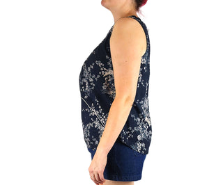 Finki navy floral print top size 16