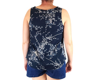 Finki navy floral print top size 16