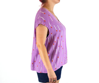 Leonard St purple top size 14