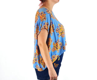 Leonard St blue rayon top size 14 Leonard St preloved second hand clothes 6