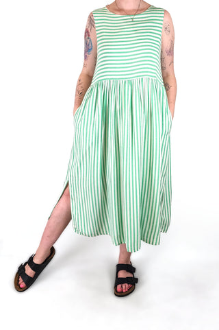 Elm green striped dress size 12