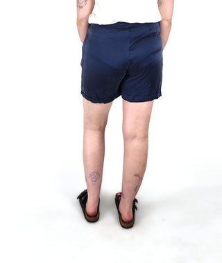 Alpha 60 navy silk shorts size medium