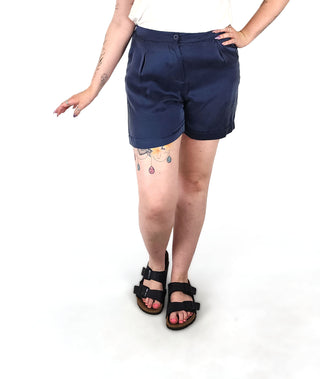 Alpha 60 navy silk shorts size medium