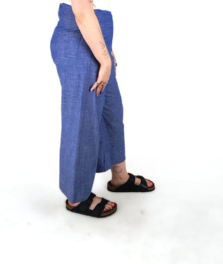 Gorman blue cotton wide leg pants size medium