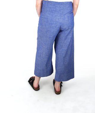 Gorman blue cotton wide leg pants size medium