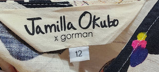 Gorman + Jamilla Okubo unique print top size 12