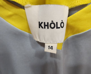 Kholo grey and yellow silk top size 14