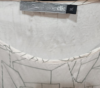 Elk white geometric print top size XL