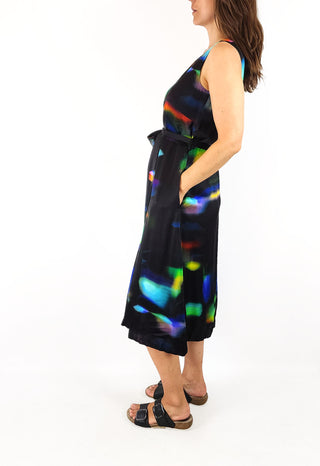 Elk black unique print dress size 8 (note: small pull) Elk preloved second hand clothes 5