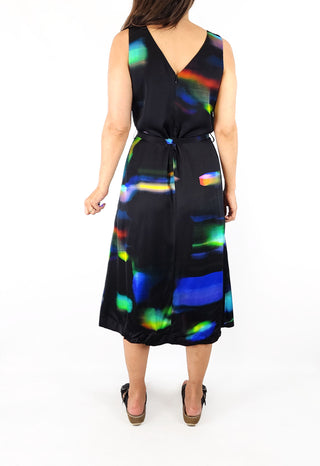 Elk black unique print dress size 8 (note: small pull) Elk preloved second hand clothes 6