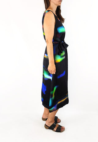 Elk black unique print dress size 8 (note: small pull) Elk preloved second hand clothes 4