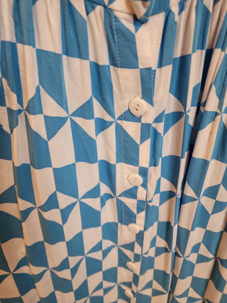 Naomi Murrel blue and white rayon dress size 10