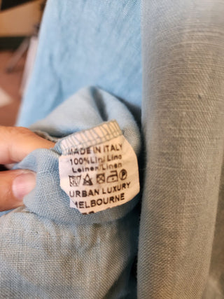 Urban Luxury blue 100% linen dress size 10