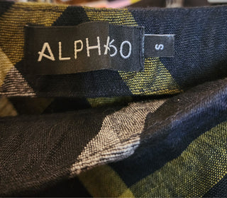 Alpha 60 black striped plaid skirt size 10