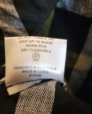 Alpha 60 black striped plaid skirt size 10