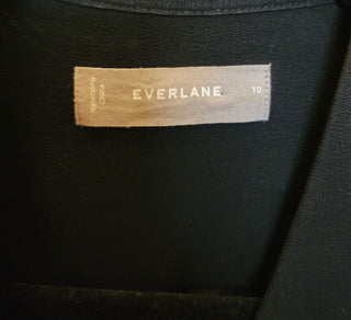 Everlane black 100% silk top size 10