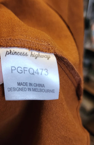 Princess Highway brown linen mix top size 10