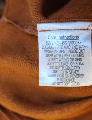 Princess Highway brown linen mix top size 10