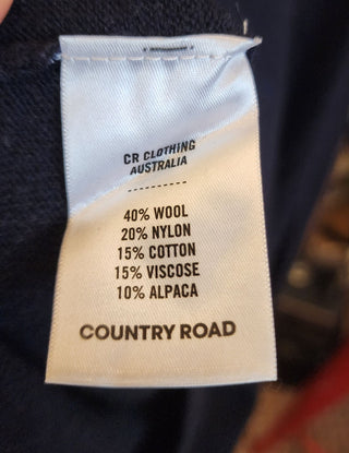 Country Road navy wool-alpaca mix knit top size 10