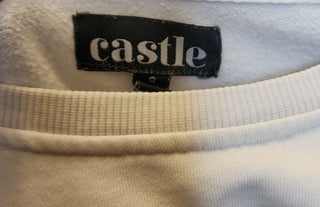 Castle white unique print top size 10