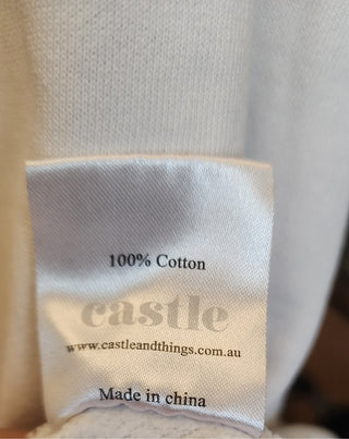 Castle white unique print top size 10