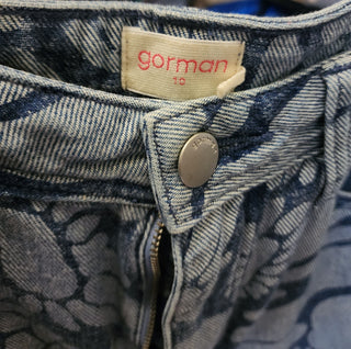 Gorman denim floral print jeans size 10
