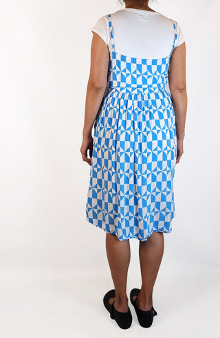 Naomi Murrel blue and white rayon dress size 10