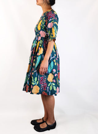 Gorman green cotton floral dress size 10