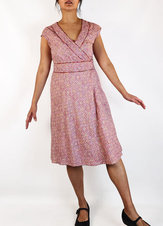 Boom Shankar pink red wrap dress size 10