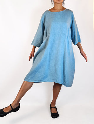 Urban Luxury blue 100% linen dress size 10