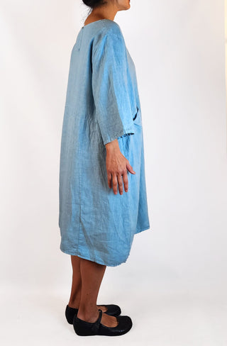 Urban Luxury blue 100% linen dress size 10