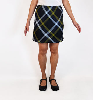 Alpha 60 black striped plaid skirt size 10
