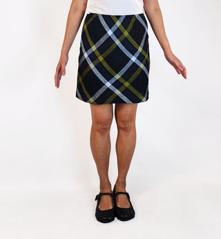 Alpha 60 black striped plaid skirt size 10