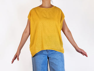 Keshet yellow cotton top size 10