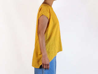 Keshet yellow cotton top size 10