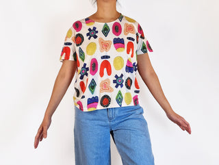 Gorman + Liz Payne fun print T-shirt top size 10