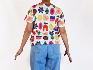 Gorman + Liz Payne fun print T-shirt top size 10