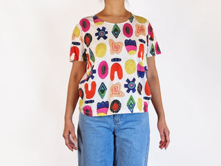Gorman + Liz Payne fun print T-shirt top size 10