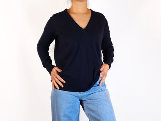 Country Road navy wool-alpaca mix knit top size 10