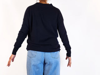 Country Road navy wool-alpaca mix knit top size 10