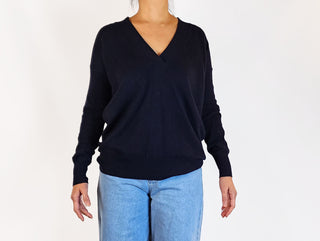 Country Road navy wool-alpaca mix knit top size 10