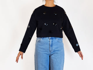 ASOS navy wool blend top size 10