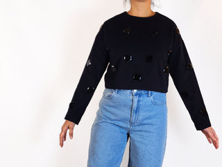 ASOS navy wool blend top size 10