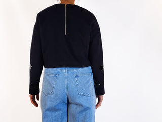 ASOS navy wool blend top size 10