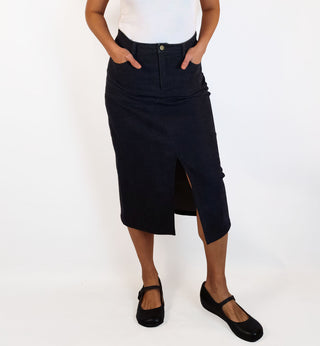 Leonard St black denim skirt size 10