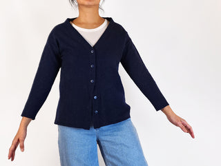 Skin & Threads navy cashmere top size 10