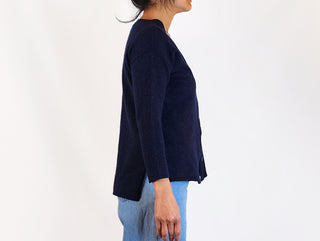 Skin & Threads navy cashmere top size 10