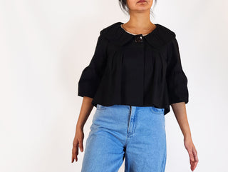Cue black cropped jacket size 10