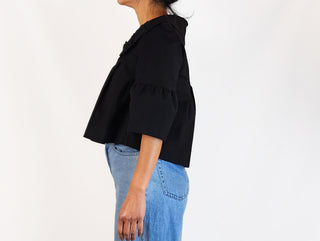 Cue black cropped jacket size 10